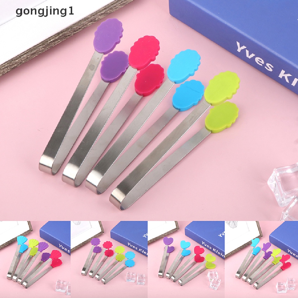 Ggg 1Pc Penjepit Makanan Silikon Bentuk Bunga Bahan Stainless Steel Non-slip Ice Candy FoodClip ID