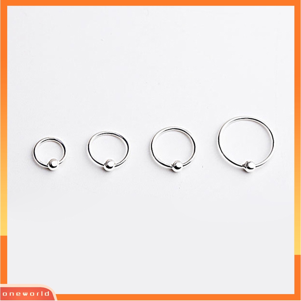 [WONE] Fashion Wanita Sliver Disepuh Putaran Cincin Anting Tulang Rawan Hoop Perhiasan Hadiah