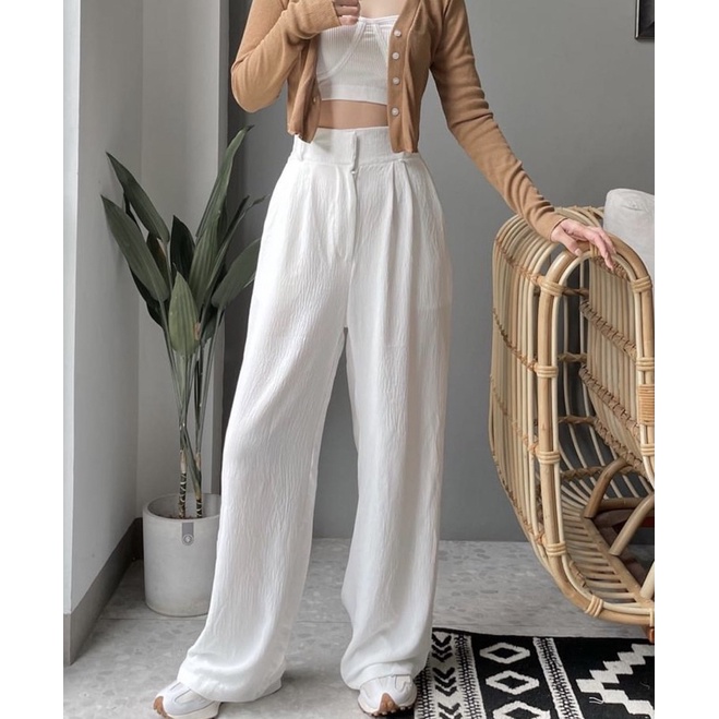 Korean Pants Celana Kulot Wanita Casual Formal Polos Kekinian