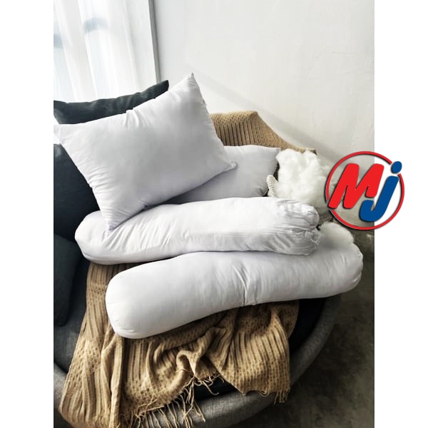 Homey Bantal Guling / 100% Dakron / Sarung Putih / Bantal Dan Guling Set Dewasa Hotel Murah Homey Dacron Fiber