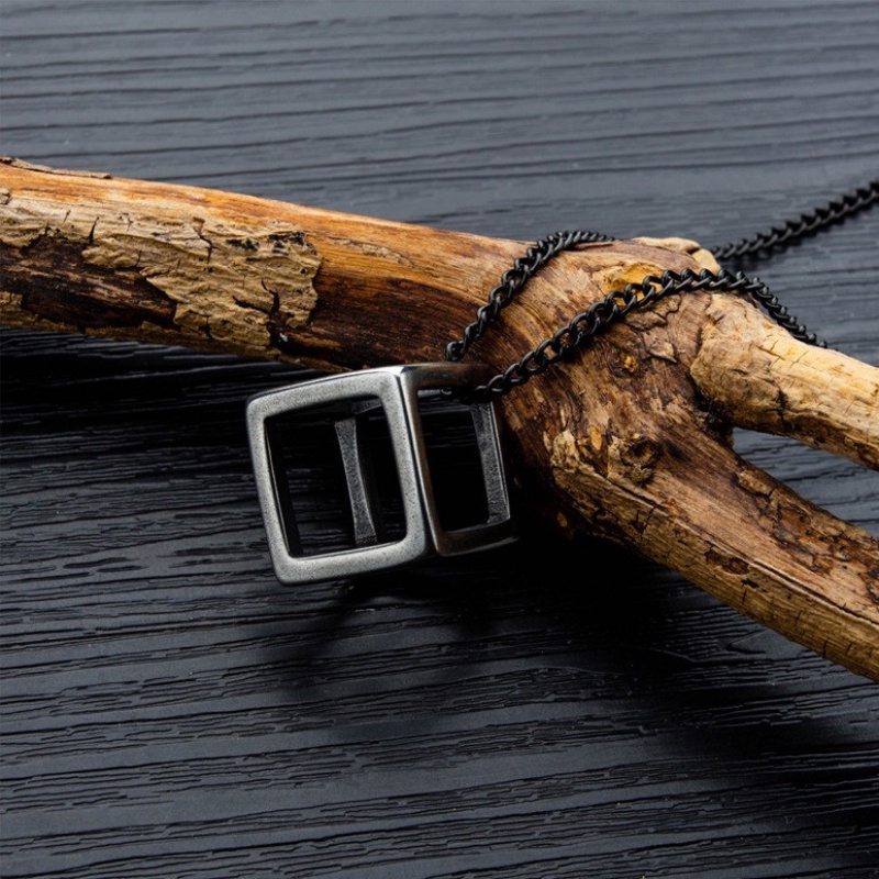 Candy Jewelry Fashion Titanium Steel Necklace Cube Pendants Necklaces for Couple Men Women