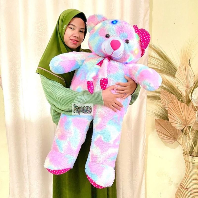 Boneka Beruang RAINBOW Teddybear Rainbow 1 Meter Bagus