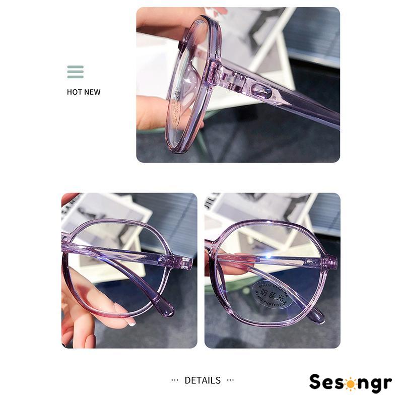 COD Kacamata Anti-radiasi Lensa Bening Gradien Transparan/Bingkai Hitam Anti Cahaya Biru Kacamata Lensa Bening untuk Wanita Kacamata Retro