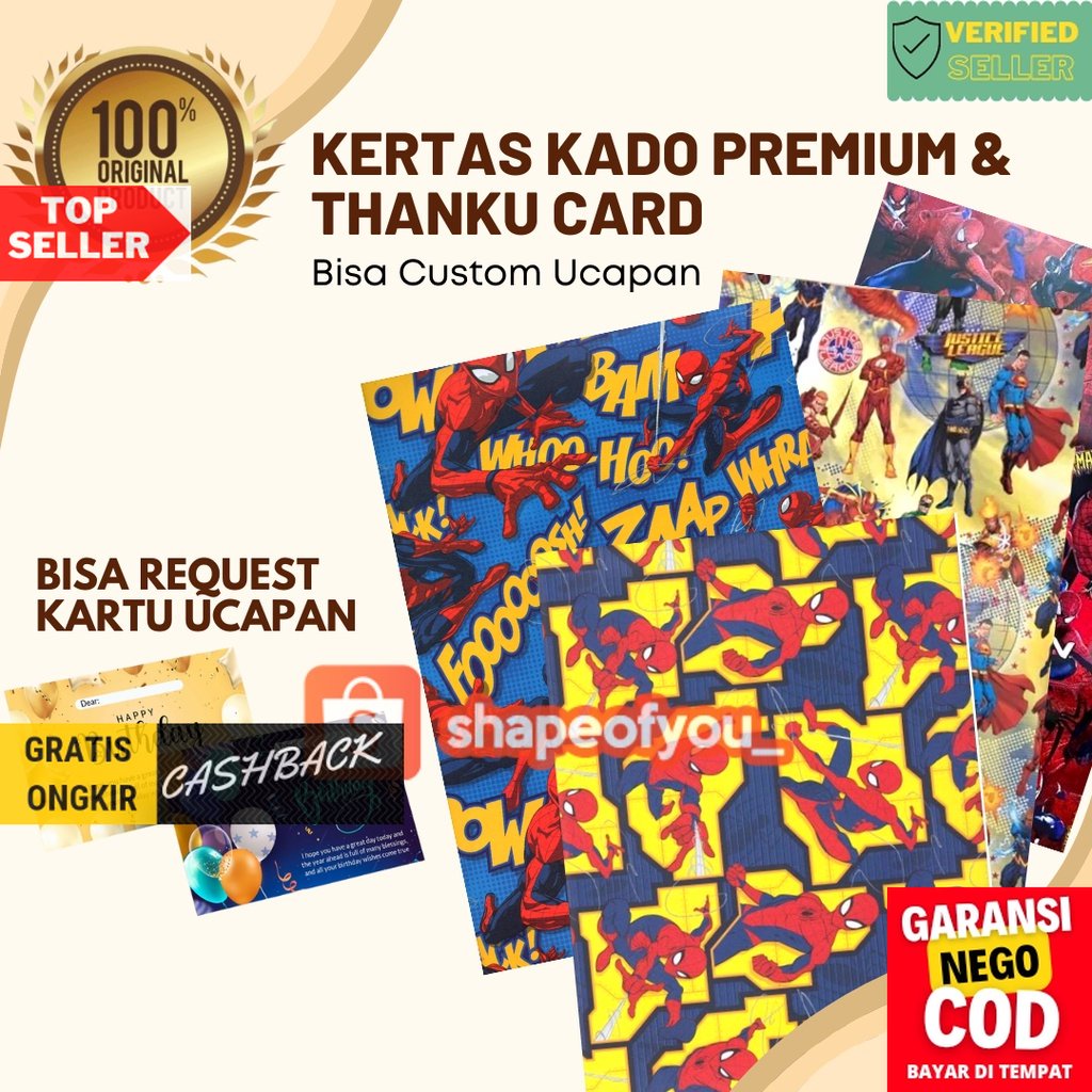 

Kertas Kado Paper Art Special Gift Kartu Ucapan Premium Original Motif Lucu Bervariasi Cute Tebal Kertas Hadiah Hari Raya Ulang Tahun Graduation Kertas SOY47