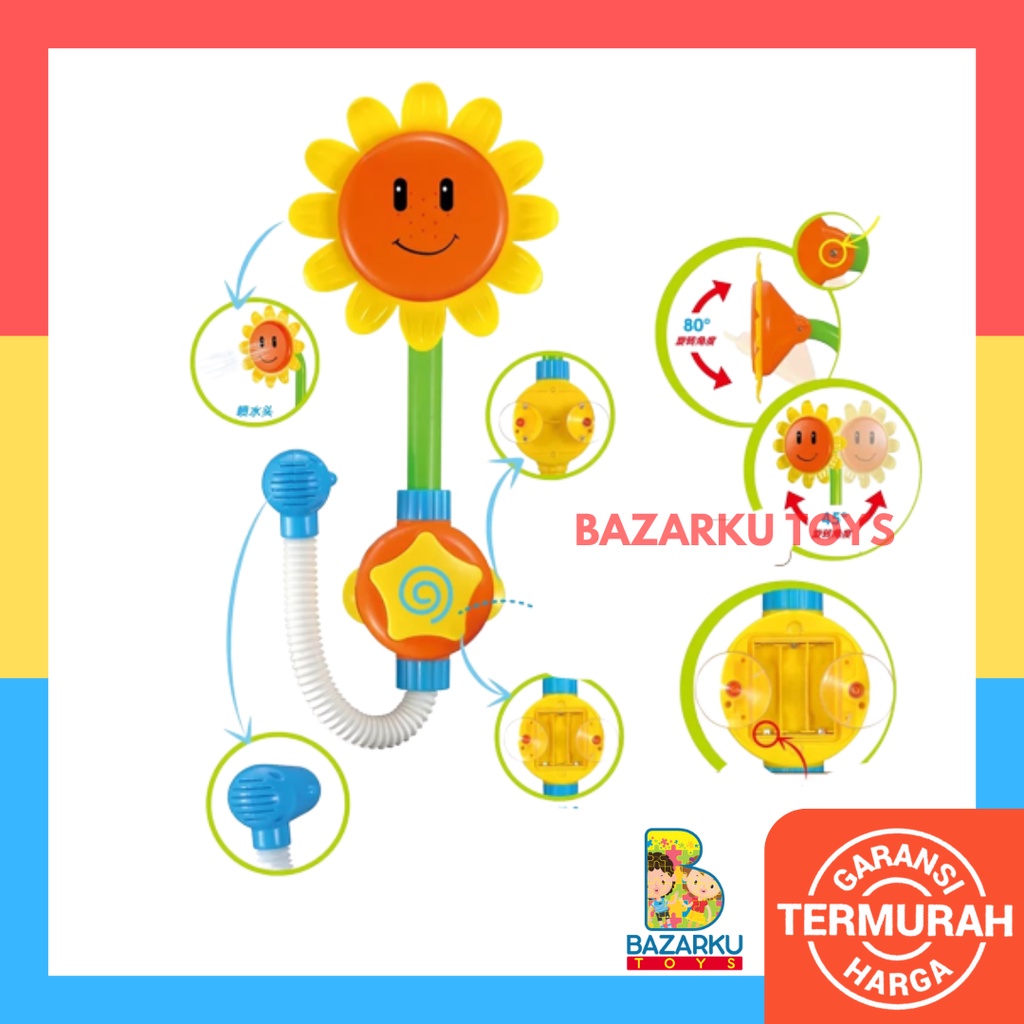 Sunflower Shower Elektrik Baby Bath Toys Mainan Shower Anak Shower Mandi Anak Mainan Mandi Anak Mainan Air Anak