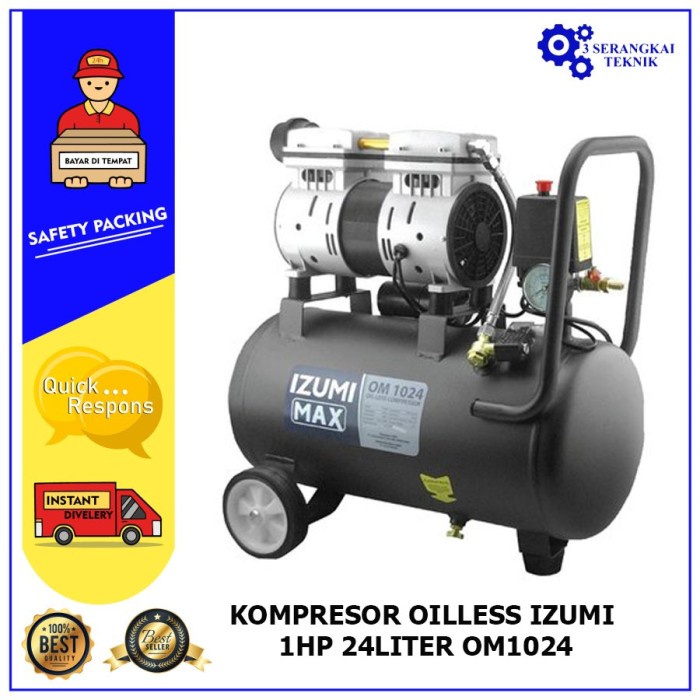 IZUMI 24 LITER OM 10-24 KOMPRESOR OILLESS IZUMI 1HP 24LITER OM1024