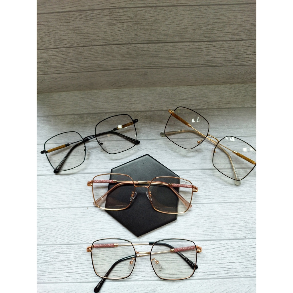 Kacamata Trendy Lensa Normal Photocromic Wanita Bahan Stainless Steel Berkualitas