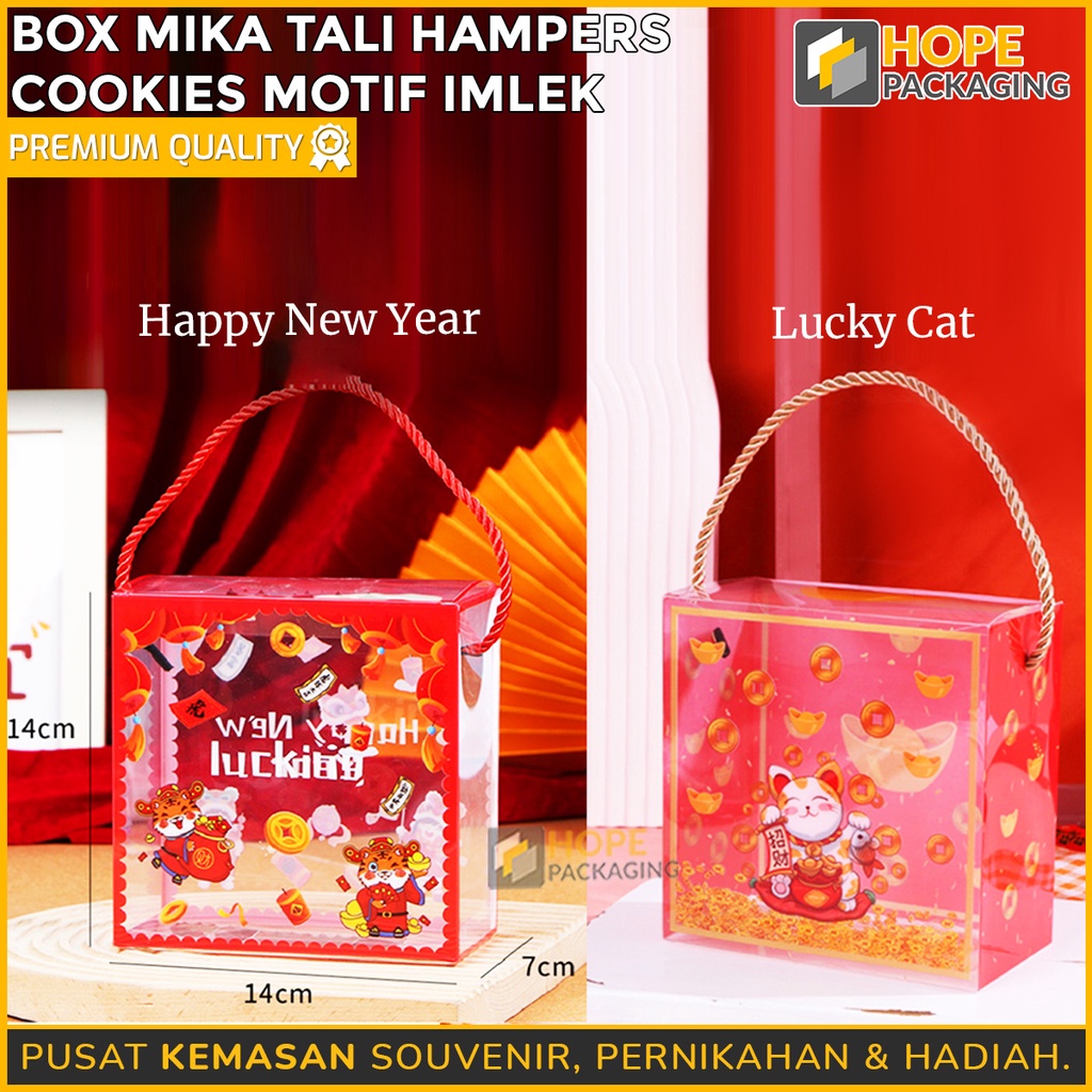 Box mika transparan hampers goodiebag / Box Mika Tali Hampers Cookies / box cookies hampers christmas mooncake