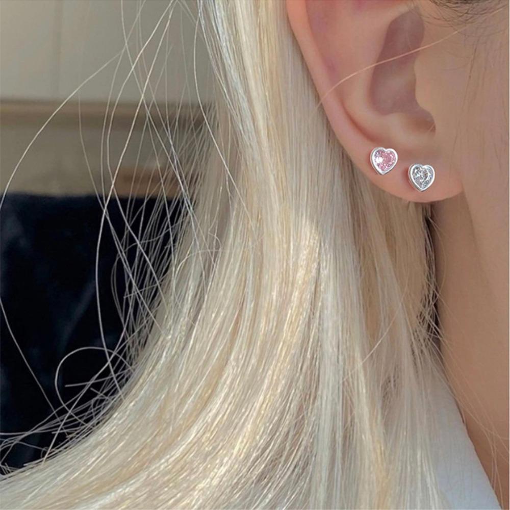 Mxbeauty Anting Wanita Kepribadian Temperamen Mini Mewah Elegan Manis Zirkon Telinga Stud