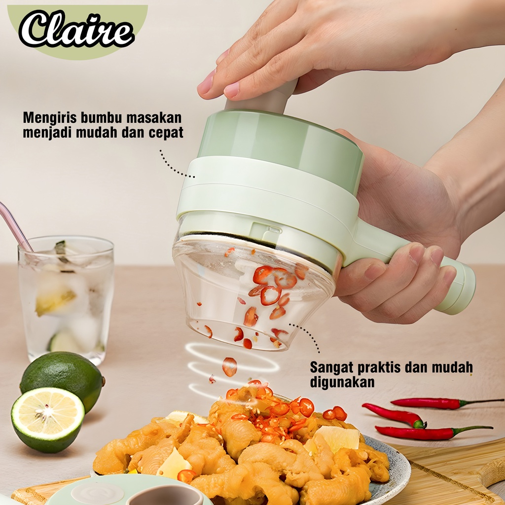 Chopper Gagang Elektrik Multifungsi 2 In 1 / Mesin Penggiling Daging/ Sayur Food