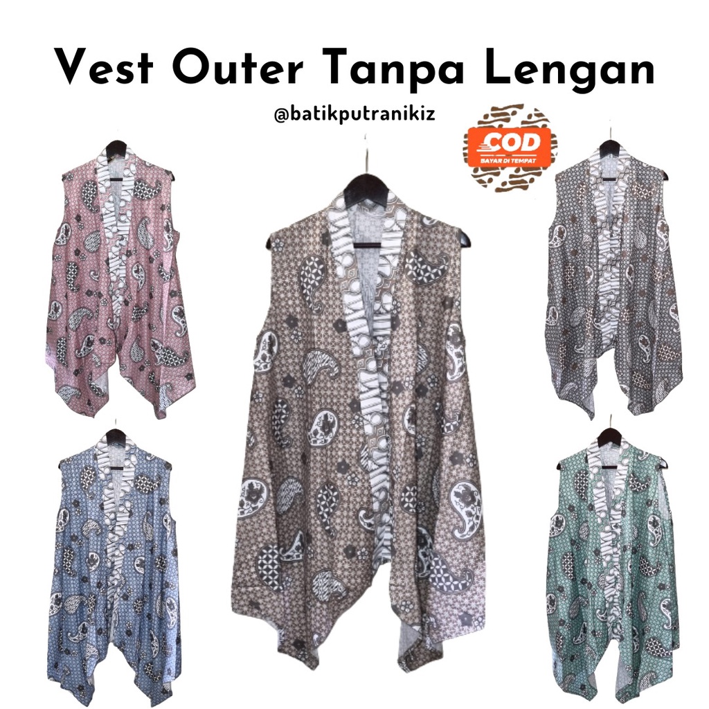 Vest Outer Yukensi Batik Atasan Baju Batik Wanita