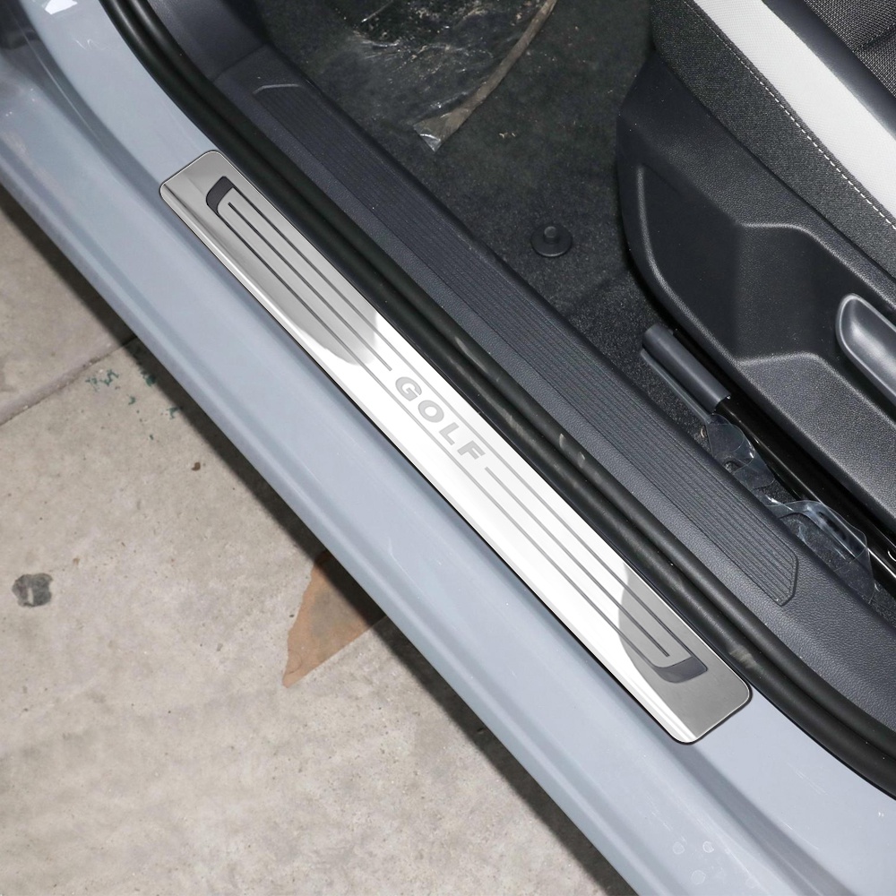 4pcs Lecet Kusen Pintu Mobil Bahan Stainless Steel Untuk Volkswagen VW Golf7 MK7 2013-2019 Door Sill Plate Aksesoris