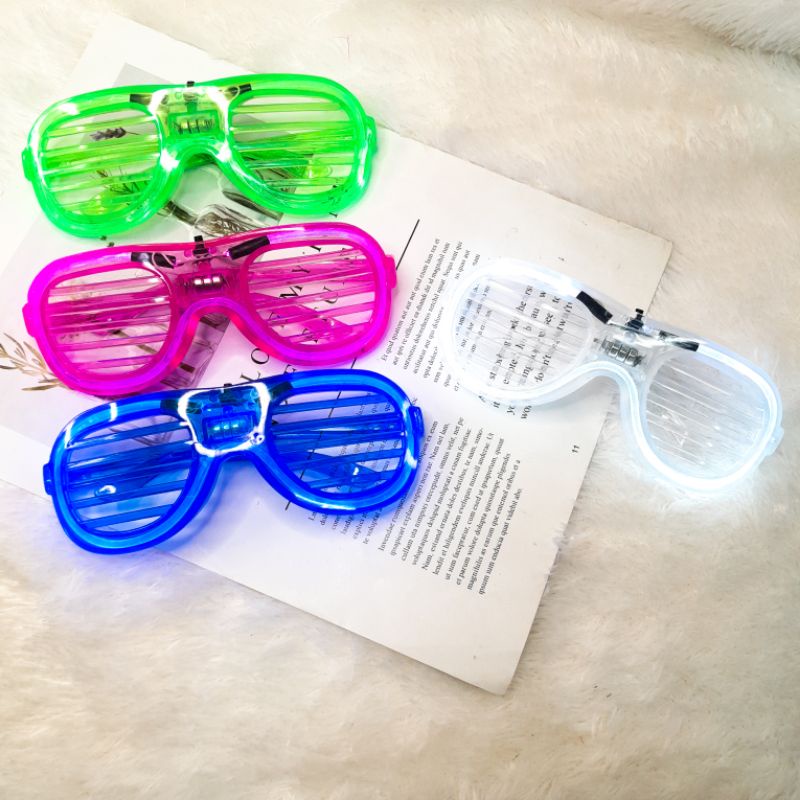 Kacamata LED Viral Nyala Malam Colorfull Eyeglass Beauty