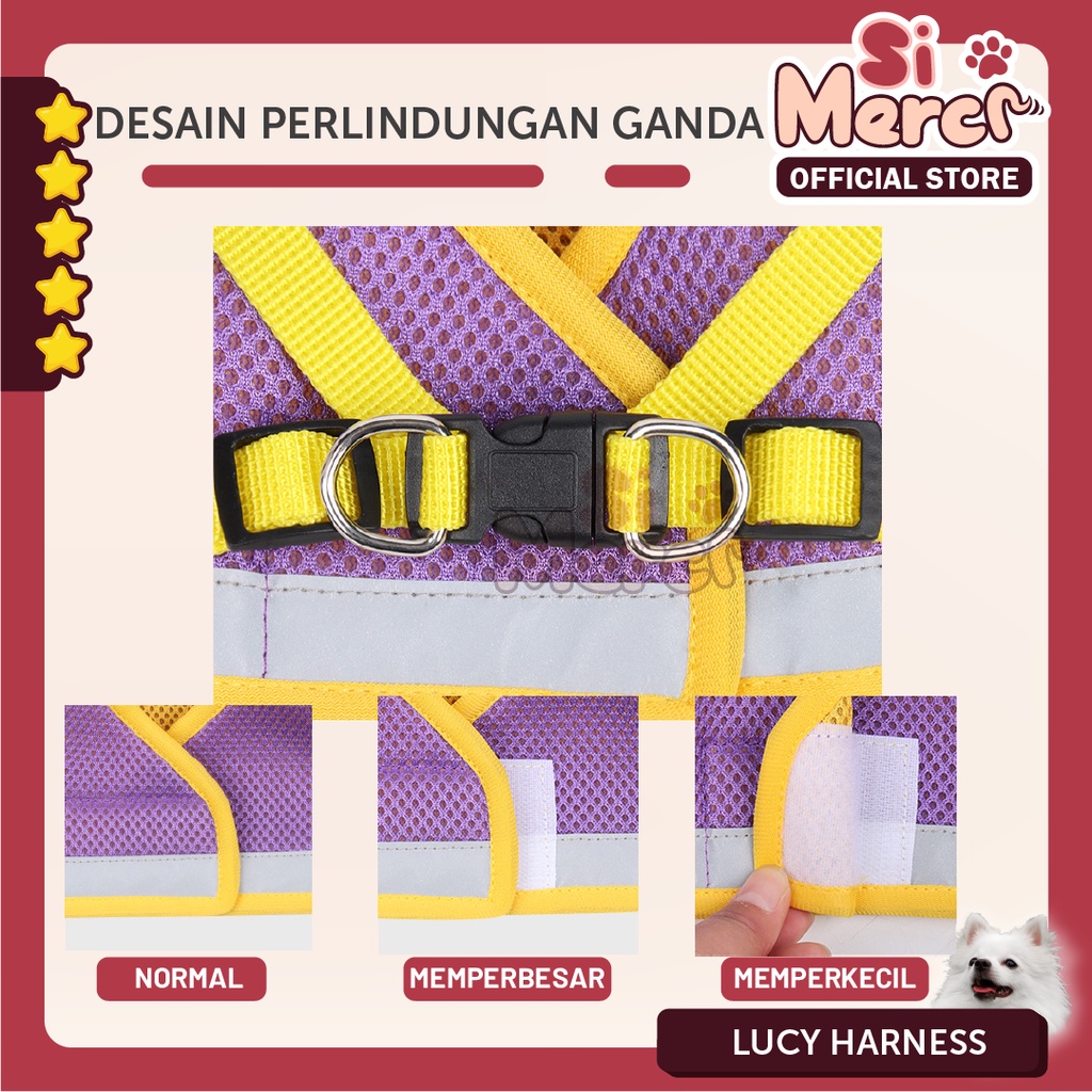 Rompi Kucing Harness Tali Tuntun Motif Kotak-Kotak Plaid | Rompi Kucing Anjing Murah | Tali Tuntun Murah | Cat Dog Leash Tali Tuntun Anjing Dog Puppie Kucing / Tali Reflektif Anjing Kucing