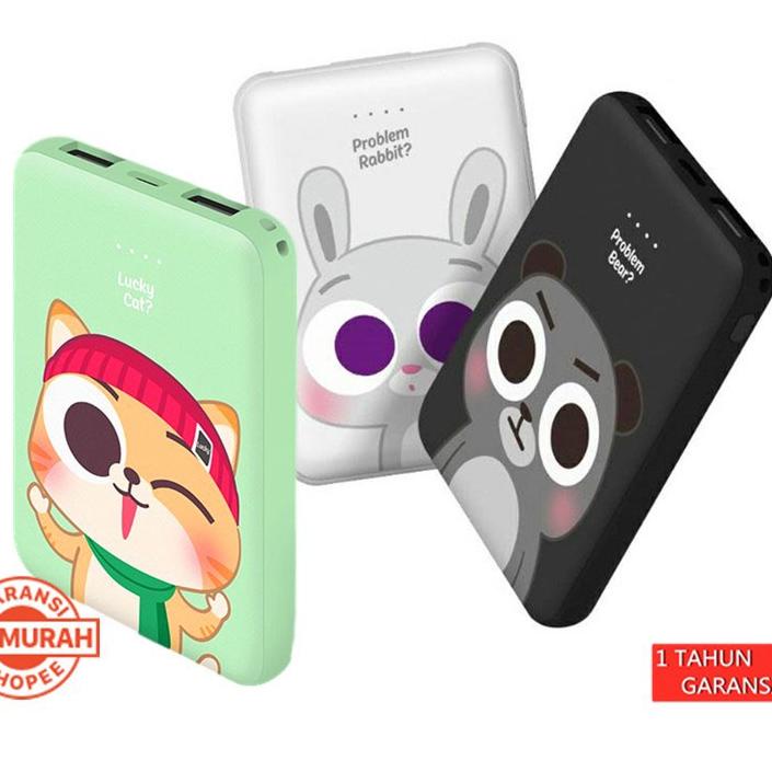 Model Baru - PowerBank Mini Power Bank Dual USB LED Fast Charging 5000mah 10000 mah Korea Cute Charg