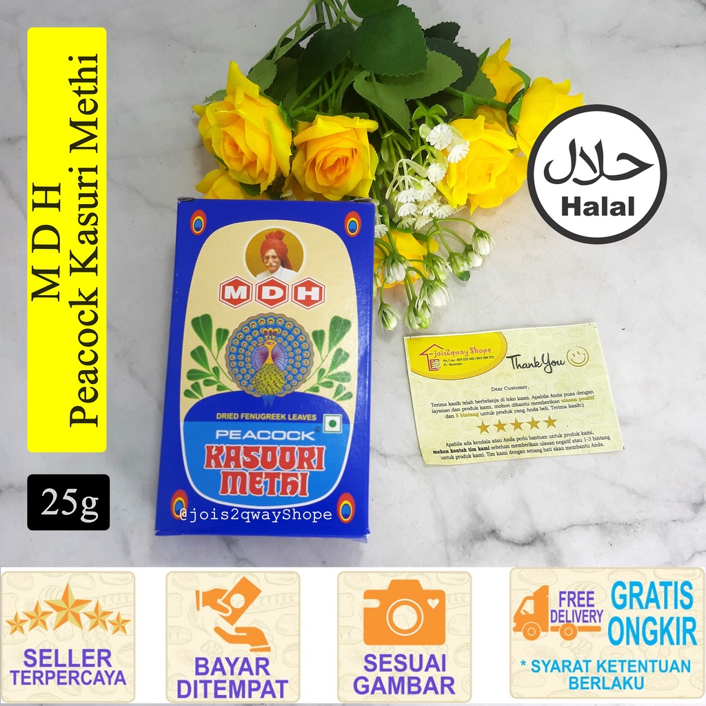 

MDH Peacock Kasoori Methi 25gr / Bumbu Rempah