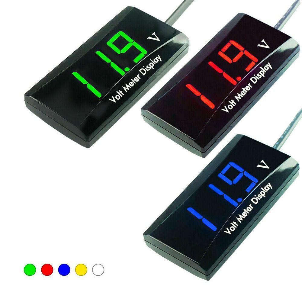 Solighter Digital Panel Volt Voltage Meter Presisi Tinggi Tahan Air 12V Alat Ukur