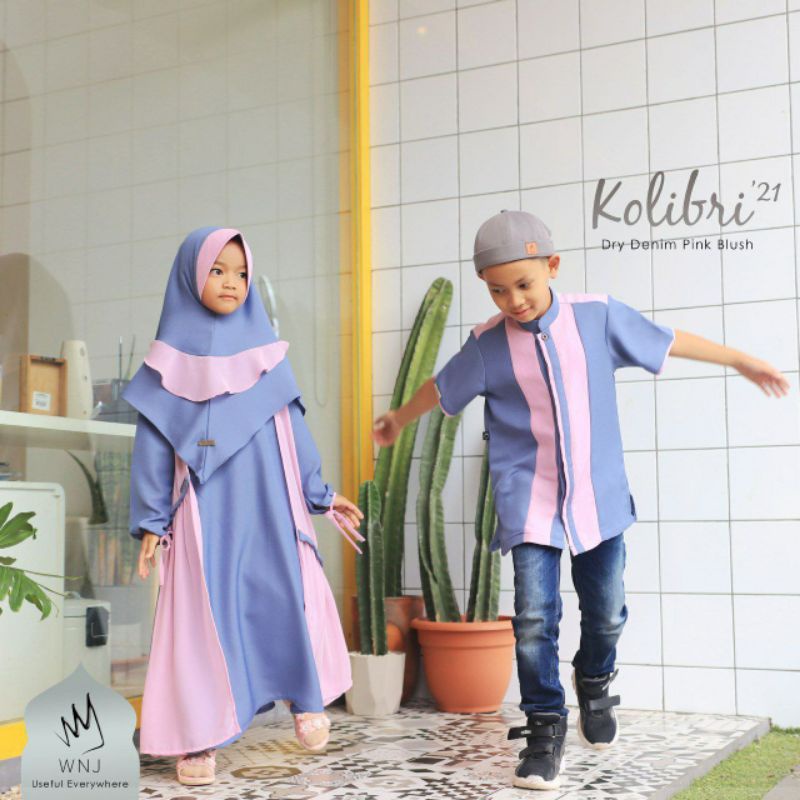 𝐖𝐍𝐉 𝐖𝐀𝐍𝐎𝐉𝐀 - Gamis Set Anak | Gamis Kolibri Luxury Sarimbit Ied Series 2020