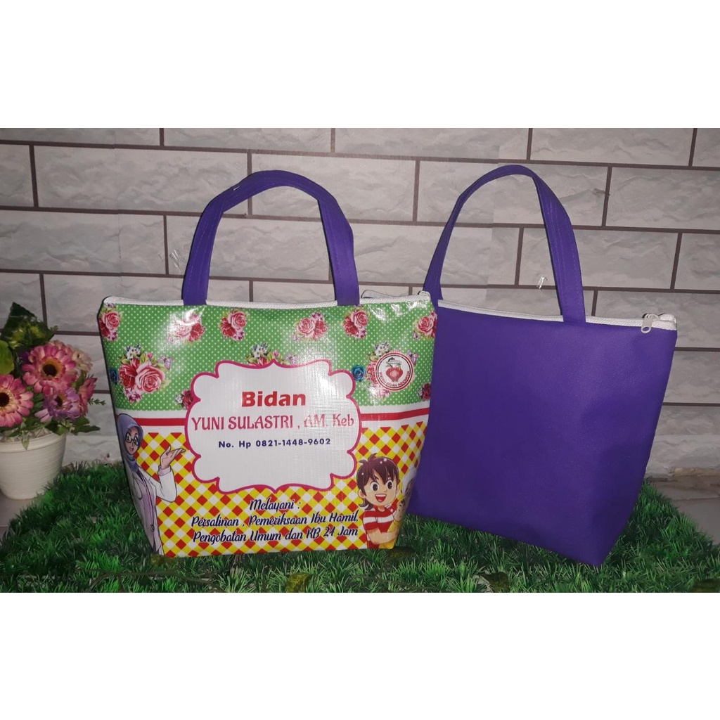 TAS SOUVENIR BIDAN/TAS BIDAN MODEL TRAPESIUM/TAS PROMOSI PERSALINAN