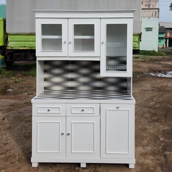 Lemari Sayur Klasik 3 Pintu / Rak Piring Minimalis / Lemari Dapur 3 Pintu