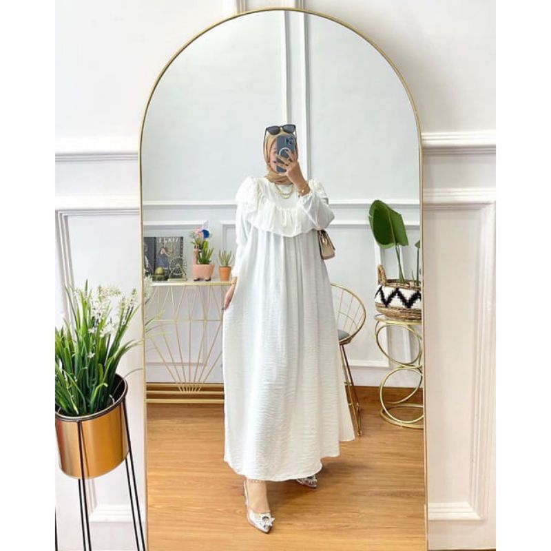 Midi dress salita crinkel air flow/gamis remaja wanita/dress remaja prempuan/terbaru/terlaris