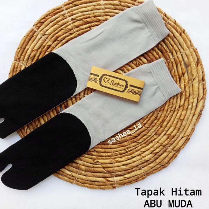 [1 PASANG] ORIGINAL SASHEE TELAPAK / TAPAK HITAM Kaos Kaki Jempol Wanita Hijab Muslimah Murah Size M