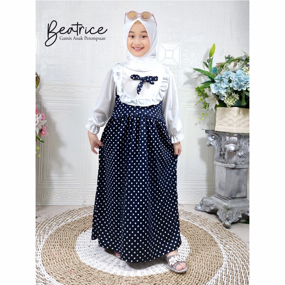 Gamis Anak Beatrice Polkadot CF Kids