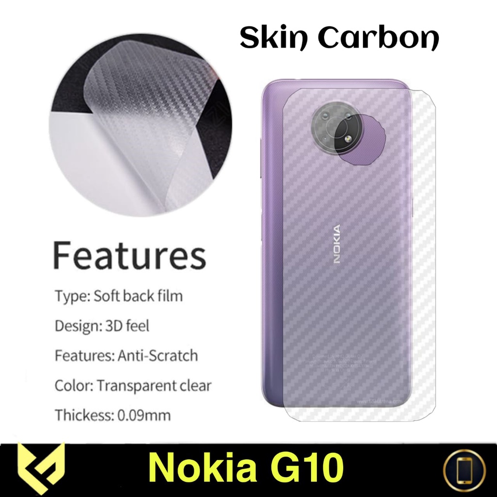 Promo Garskin Carbon NOKIA G10 Anti Gores pelindung body belakang handphone anti jamur