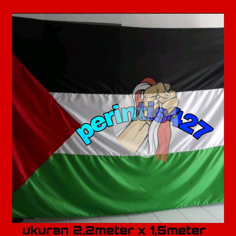BENDERA PALESTINA 2,2meter x1,5 meter