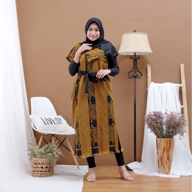 SUPER BIG SALE Kode SUPER 055 | Bahan Baju Telum Blanket Halusan Kombinasi Lurik Kuning Kunyit  Asli