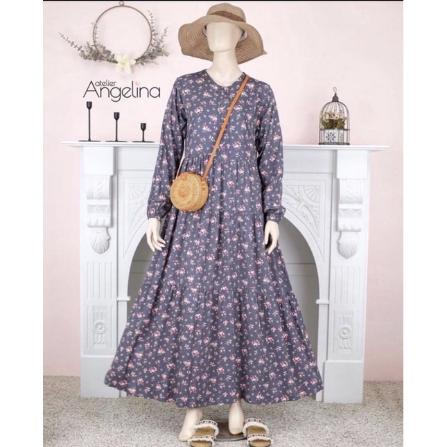 PRELOVED BELLA DRESS PRIMROSE GREY SIZE M ATELIER ANGELINA PL AA