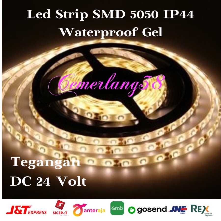 LED Strip Flexible 5050 24V Warm White 300 LED/Roll WaterProof IP44