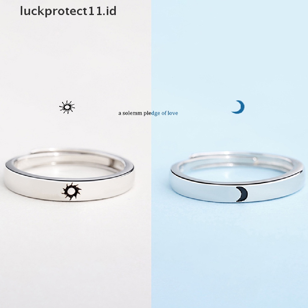 /Fashion Hot// Fashion// Fashion Opening Adjustable Sun Moon Couple Rings Untuk Hadiah Ulang Tahun Pernikahan.