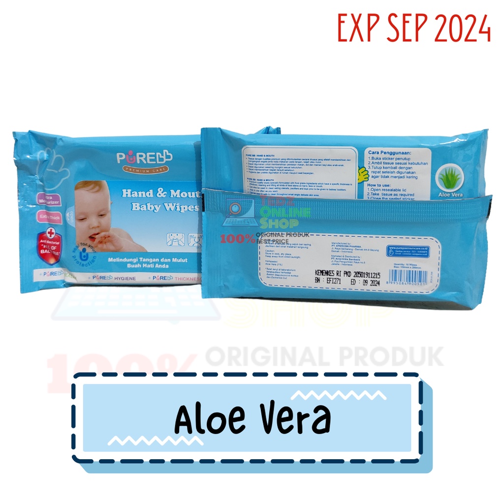 Pure BB Hand And Mouth Baby Wipes Isi 10's