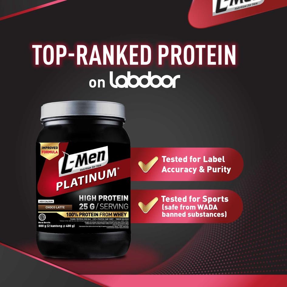 

Barang Asli L-Men Platinum Choco Latte Box (25g protein/serving) - Suplemen Tinggi Whey Protein Rendah Lemak ❝