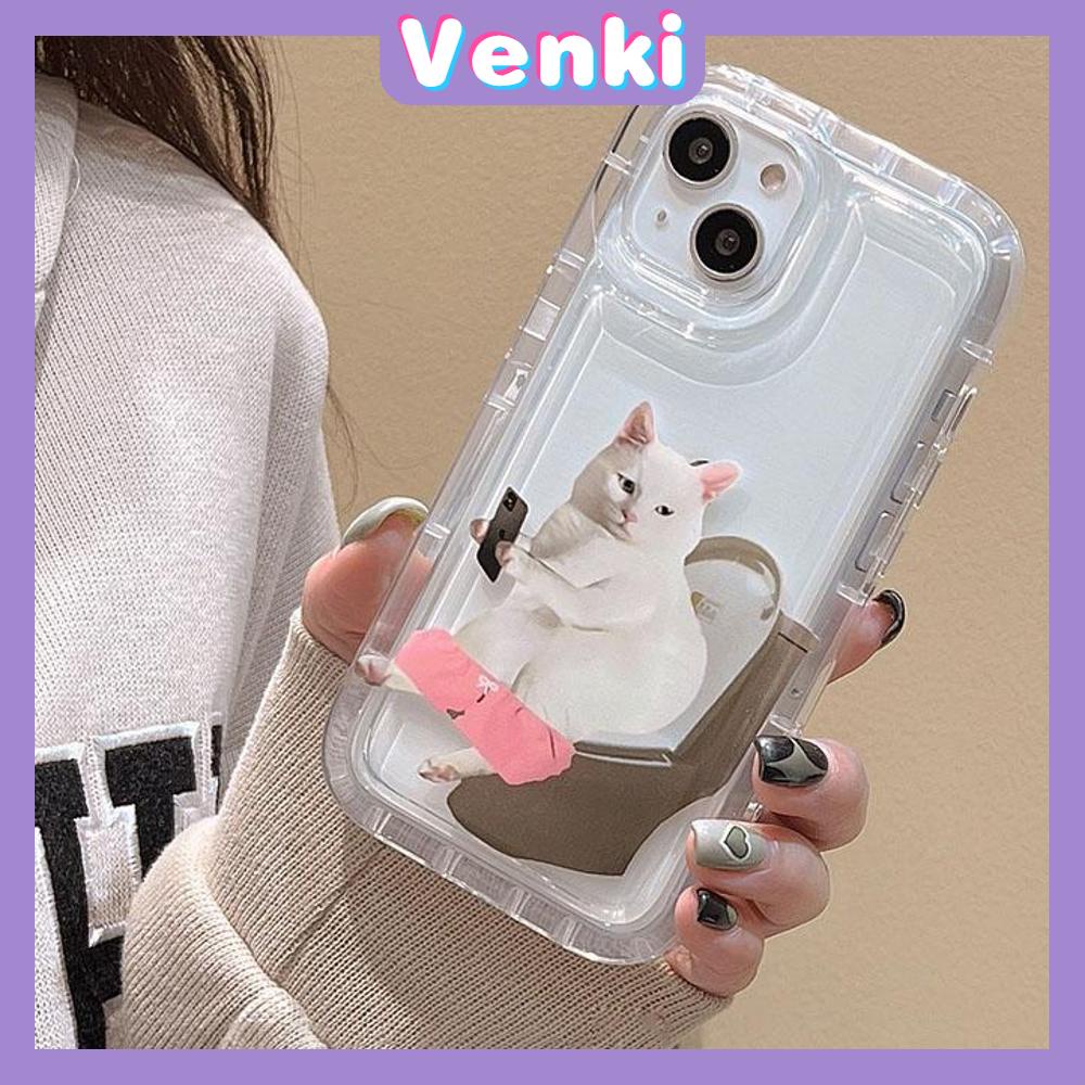 Case For iPhone 14 Pro Max TPU Soft Jelly Airbag Clear Case Cute Cat Case Camera Protection Shockproof For iPhone 14 13 12 11 Plus Pro Max 7 Plus X XR