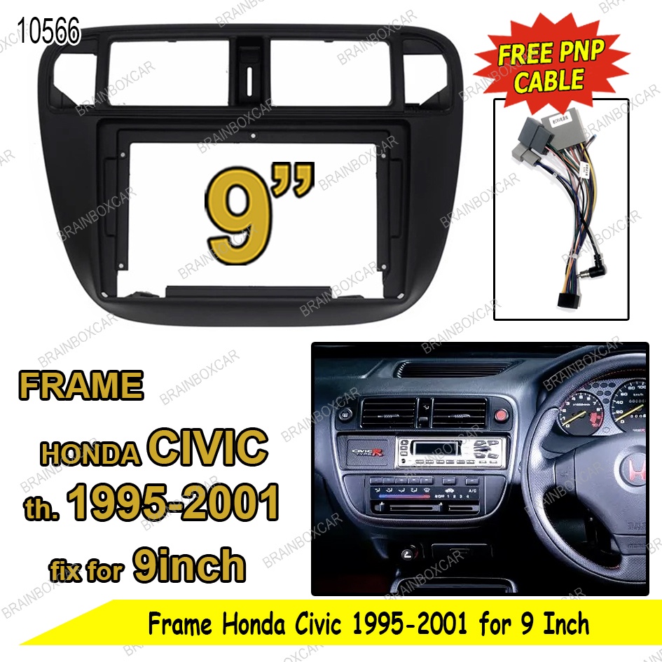 Panel Head Unit TV Android Honda Civic 1995-2001 9 Inch Frame Bingkai Mobil Plug and Play Car Monito
