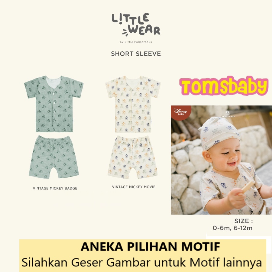 [TOMS] [0-6m, 6-12m] LITTLE PALMERHAUS (1stel) LITTLE WEAR Baby SHORT Sleeve ( Stelan Baju PENDEK Bayi )