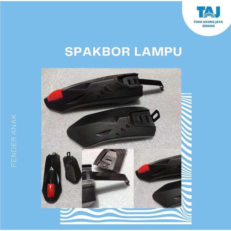 SPAKBOR SEPEDA ANAK Spakbor Lampu Sepeda Anak-Anak 12-18 Inch Sepasang Spakbor Depan Belakang