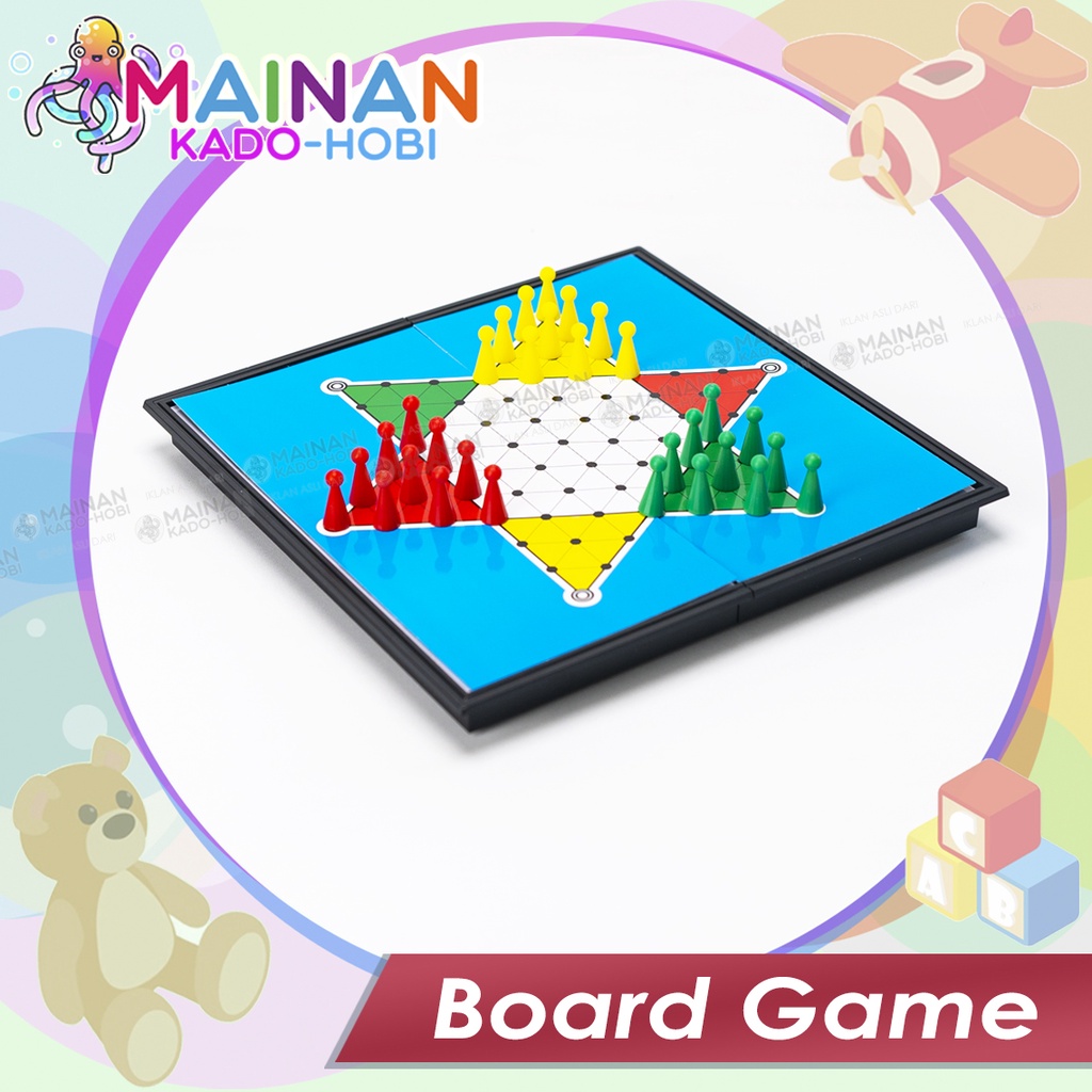 MAINAN ANAK EDUKASI CATUR LUDO ULAR TANGGA MAGNETIC FOLDING BOARD GAME TOYS