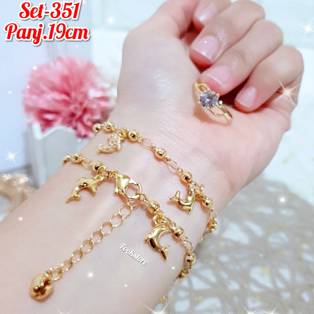 TERBARU SET GELANG WANITA GRATIS CINCIN/ANTI ALERGI