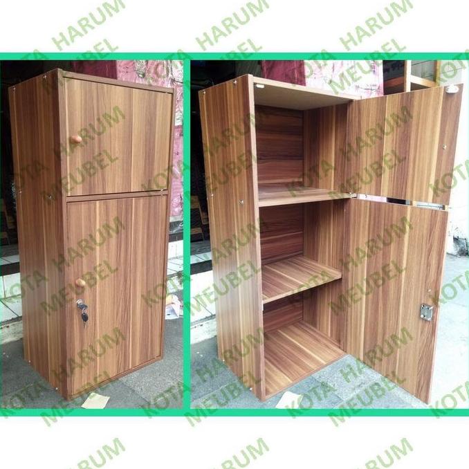 

lemari buku locker loker file arsip 2 pintu pendek tinggi kayu bandung