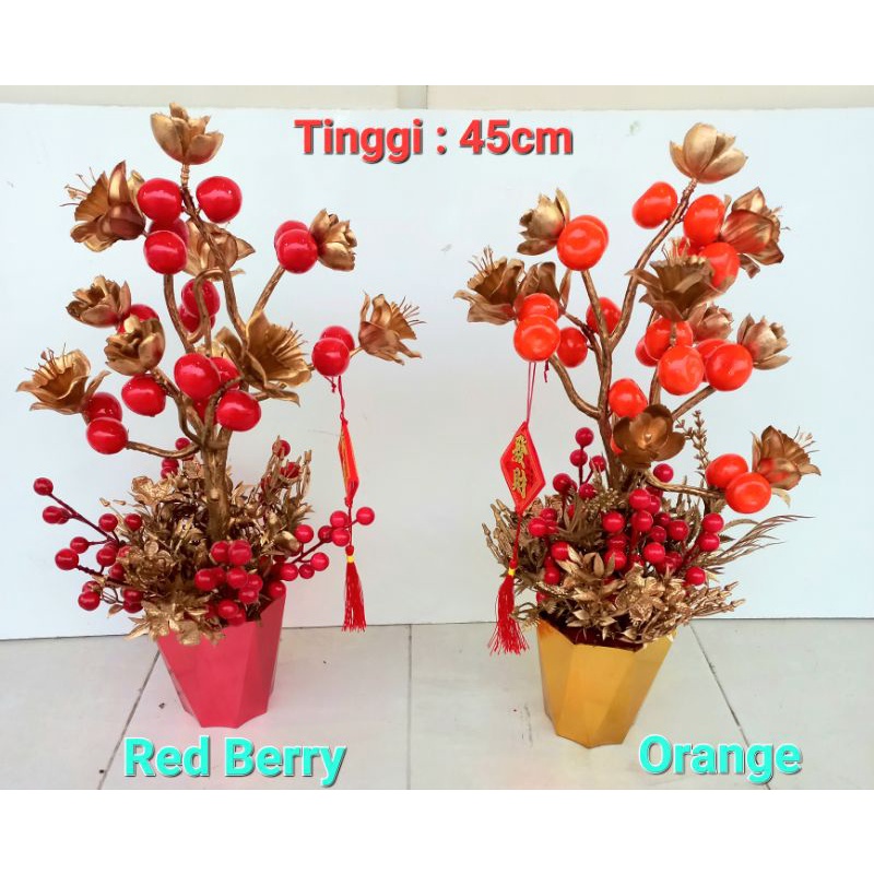 Pohon Imlek FaChaiShu Ceri Jeruk / Artificial CNY Flower / Pohon Imlek Kelinci / Hampers Imlek 2023