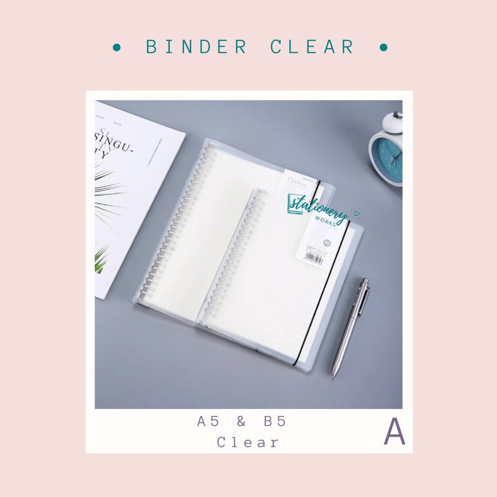 

BINDER A5, B5 CLEAR TRANSPARAN POLOS - NOTEBOOK RING