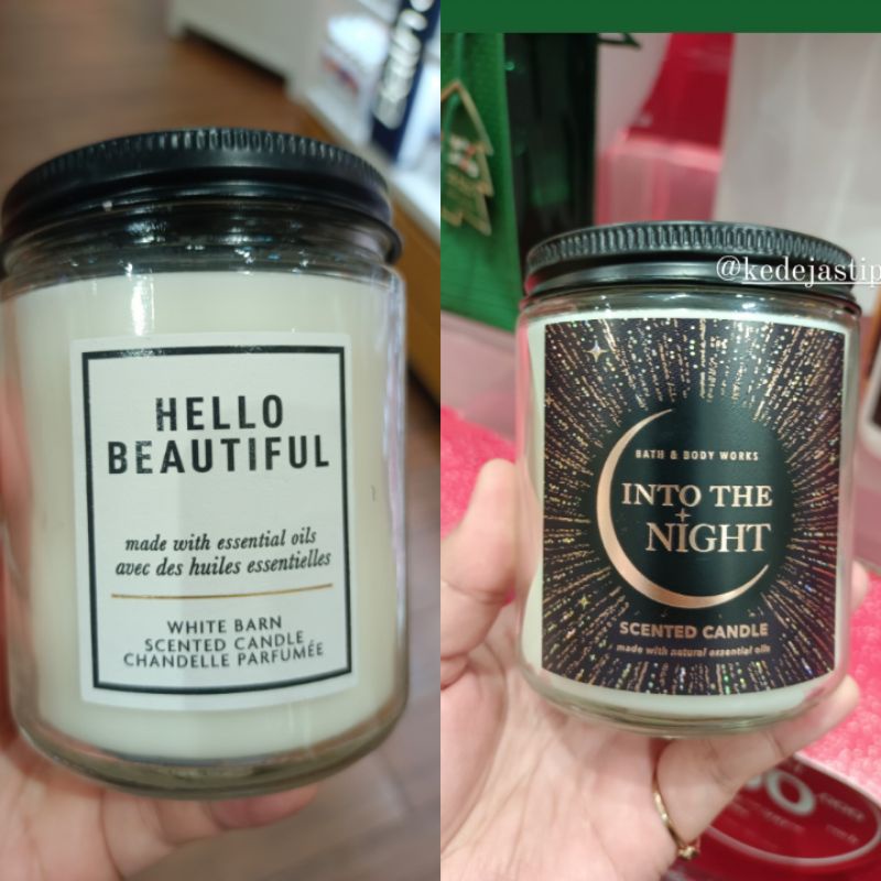 BBW Candle 1 Wick INTO THE NIGHT / HELLO BEAUTIFUL Bath & Body Works