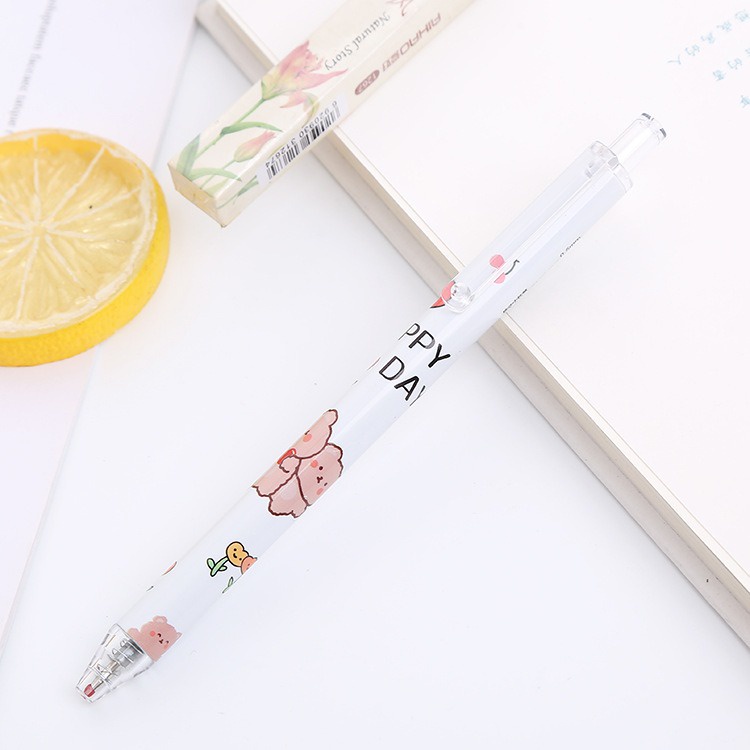 6 pcs Pena Pen Pulpen Cetek Cetekan Set Motif Bear Beruang GMALL-ST0111