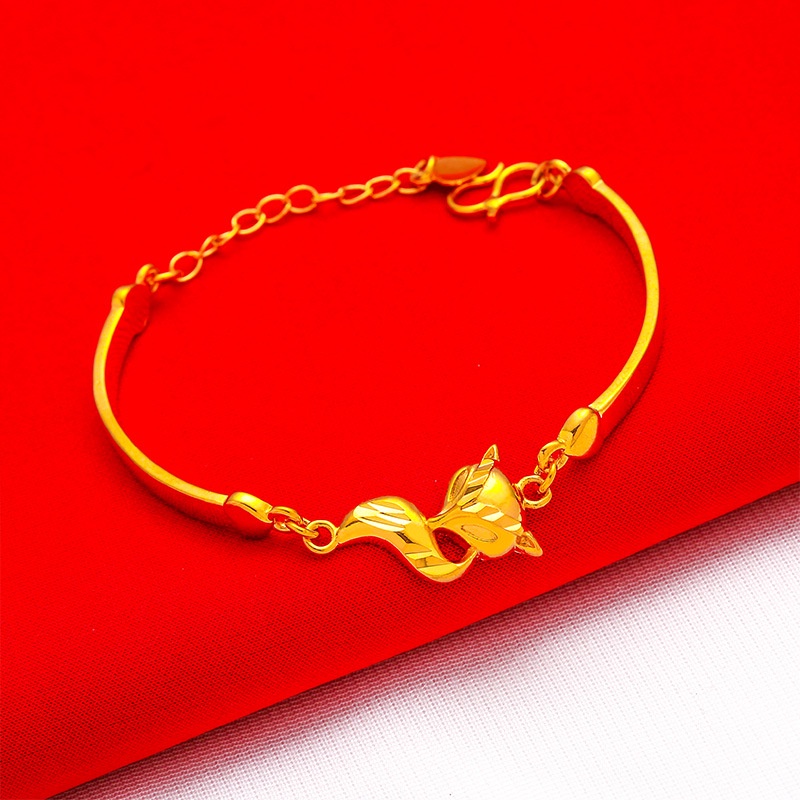 Goldkingdom Perhiasan Fashion Emas Asli Kadar 375Bangkok Aksesoris Ready Stock Set Kalung Gelang Cincin Rubah Wanita Dengan Finishing Buram Tersedia Untuk Tahan Lama Luntur