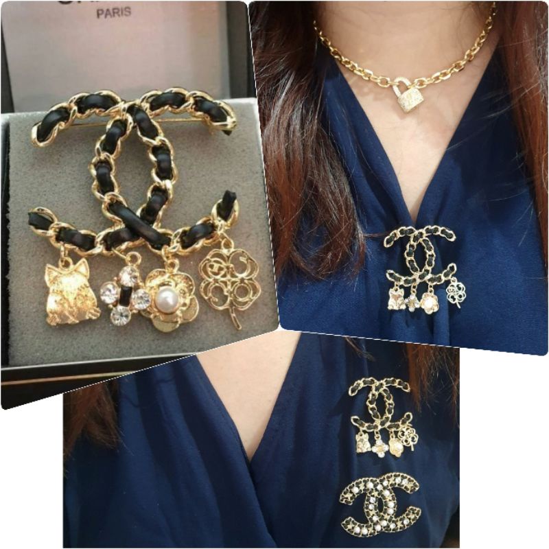 Restok Bros import Bros CH4N3L cantik untuk hiasan baju di dada kualitas Import Peniti Baju Import swarovsky bros Premium fashion import bahan Bagus B601