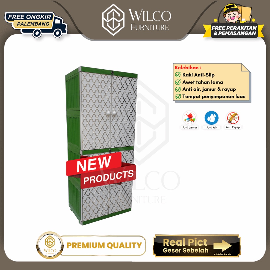 Lemari Plastik 2 Pintu Motif / Lemari Pakaian Plastik Motif Batik