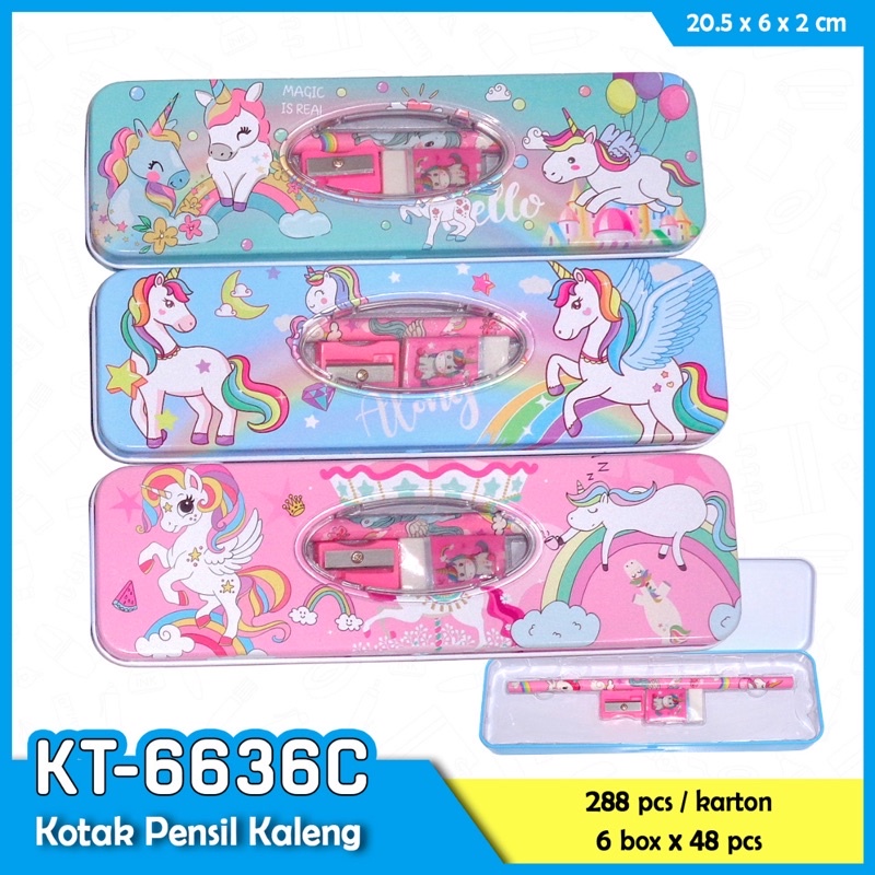 

Pencil case tempat pensil kaleng berisi set alat tulis motif karakter